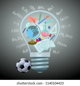 back to school concept,  Lamp without any study equipment on blackboard.