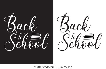 Back to school concept lettering black and white colors vector illustration. EPS 10