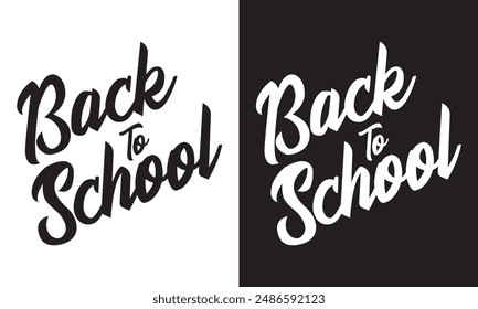 Back to school concept lettering black and white colors vector illustration. EPS 10