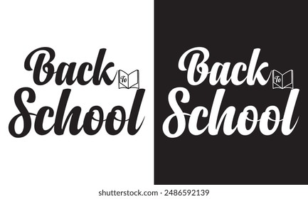 Back to school concept lettering black and white colors vector illustration. EPS 10