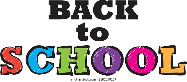 back to school concept lettering colors vector illustration