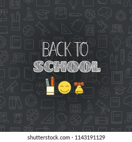 Back to school concept. Lettering vector banner