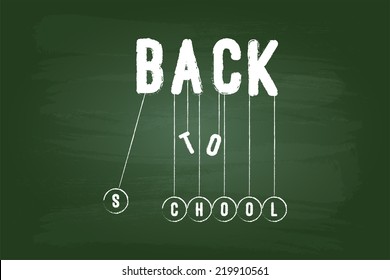 Back To School Concept With Newtons Cradle On School Green Chalkboard svg