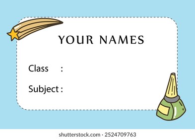 back to school concept on Notebook Labels Vector Template Design