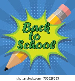 back to school concept, pencil in the back