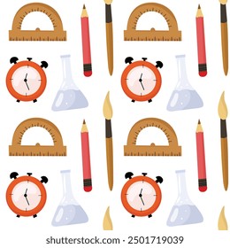 Back to school concept seamless pattern for kids print textile and typography.