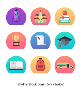 Back to school concept set for graphic and web design. Vector illustration