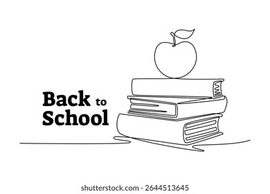 Back to school concept. Single line draw design. Vector graphic illustration