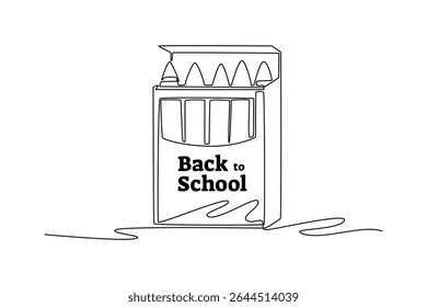 Back to school concept. Single line draw design. Vector graphic illustration