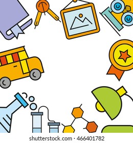 back to school concept, stationery background