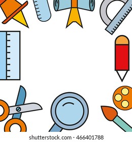 back to school concept, stationery background