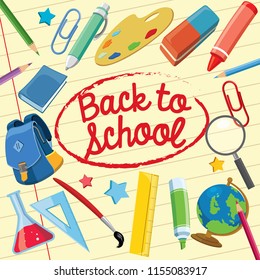 back to school concept with school supplies