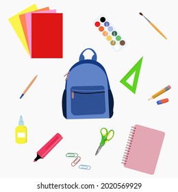 Back to school concept. School supplies