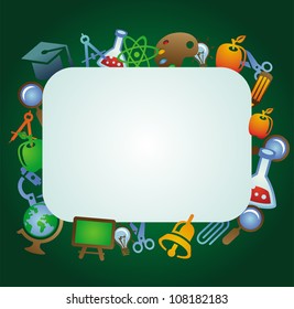 Back to school concept - vector background with education icons