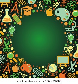Back to school concept - vector illustration with education icons