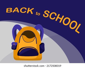 Back to school concept. Vector illustration with school backpack and inscription