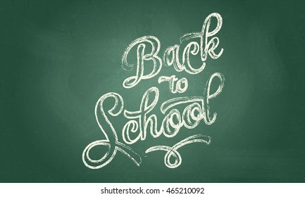 back to school concept vector illustration green chalkboard with chalk lettering classic abstract background scene education school sign towards back green board vintage art decorative classical handw
