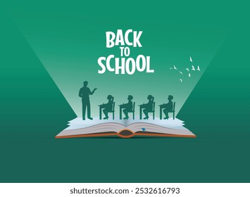 Back to school concept vector template design. Creative education day vector concept.
