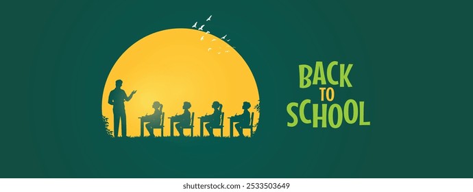 Back to school concept vector template design. Creative education day vector concept.
