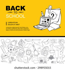 Back to School. Conceptual background picture with school ellements. you can try this template for print advertising or some other personal design project