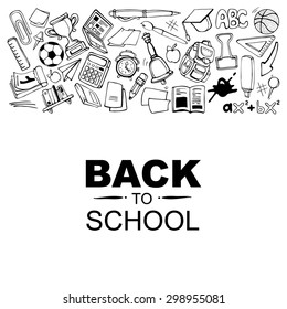 Back to School. Conceptual background picture with schooll ellements. you can try this template for print advertising or some other personal design project