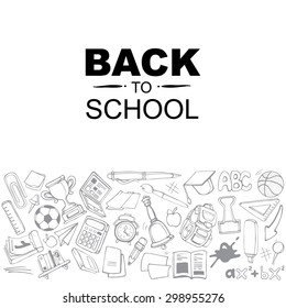 Back to School. Conceptual background picture with school ellements. you can try this template for print advertising or some other personal design project