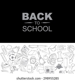 Back to School. Conceptual background picture with school ellements. you can try this template for print advertising or some other personal design project