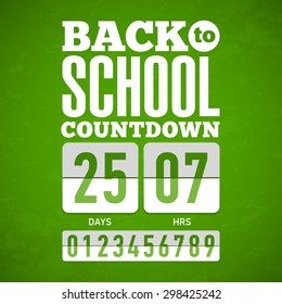 Back to School countdown. Vector.