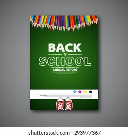 Back To School Cover Or Brochure Vector, Design Handwritten Sketch Items