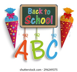 Back to school cover with candy cones. Eps 10 vector file.