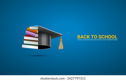 Back To School. Back To School creative design for social media post. 3D Illustration