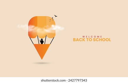 Back To School. Back To School creative design for social media post. 3D Illustration