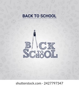 Back To School. Back To School creative design for social media post. 3D Illustration