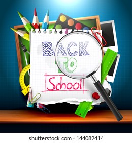 Back to school - creative vector background 