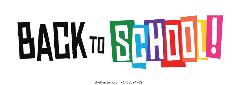 Back to school in cut letters
