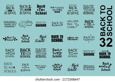 Back to school cut out black and white simple sticker and DIY project elements