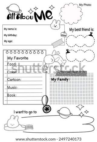 back to school, Cute All about me, cute cartoon all about me and student, baby shower card, school all about me