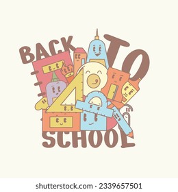 volver a la escuela lindo elemento icono de dibujo de mano de personaje