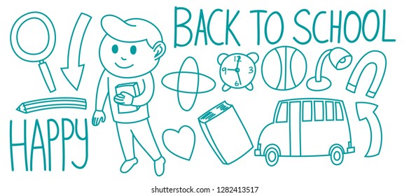Back to school cute chibi doodles 