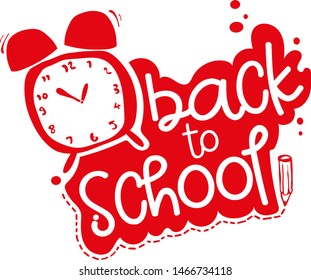 Back to school with cute font and clock.