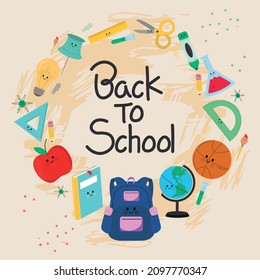 back to school cute kawaii design
