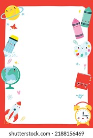 Back to school cute kawaii weekly or daily planner, note paper, to do list, stickers templates decorated by cute kids illustrations and inspirational quote. School scheduler and organizer.