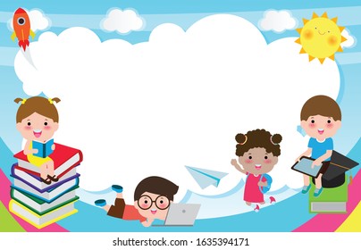 Back School Cute School Kids Education Stock Vector (Royalty Free ...