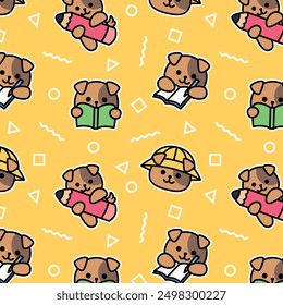 BACK TO SCHOOL CUTE PUPPY PATTERN DESIGN