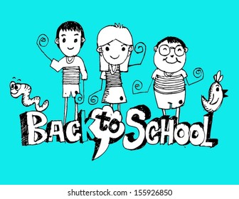 Back to school and Cute schoolchild 