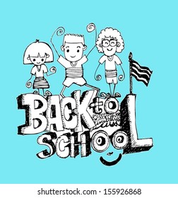 Back to school and Cute schoolchild 