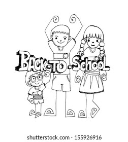Back to school and Cute schoolchild 