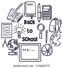 Back to school. cute school supplies icons that can be used for school themes. vector illustration