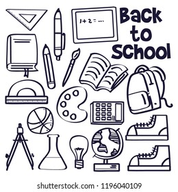 Back to school. cute school supplies icons that can be used for school themes. vector illustration