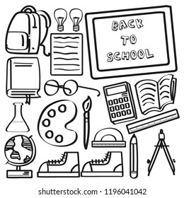 Back to school. cute school supplies icons that can be used for school themes. vector illustration